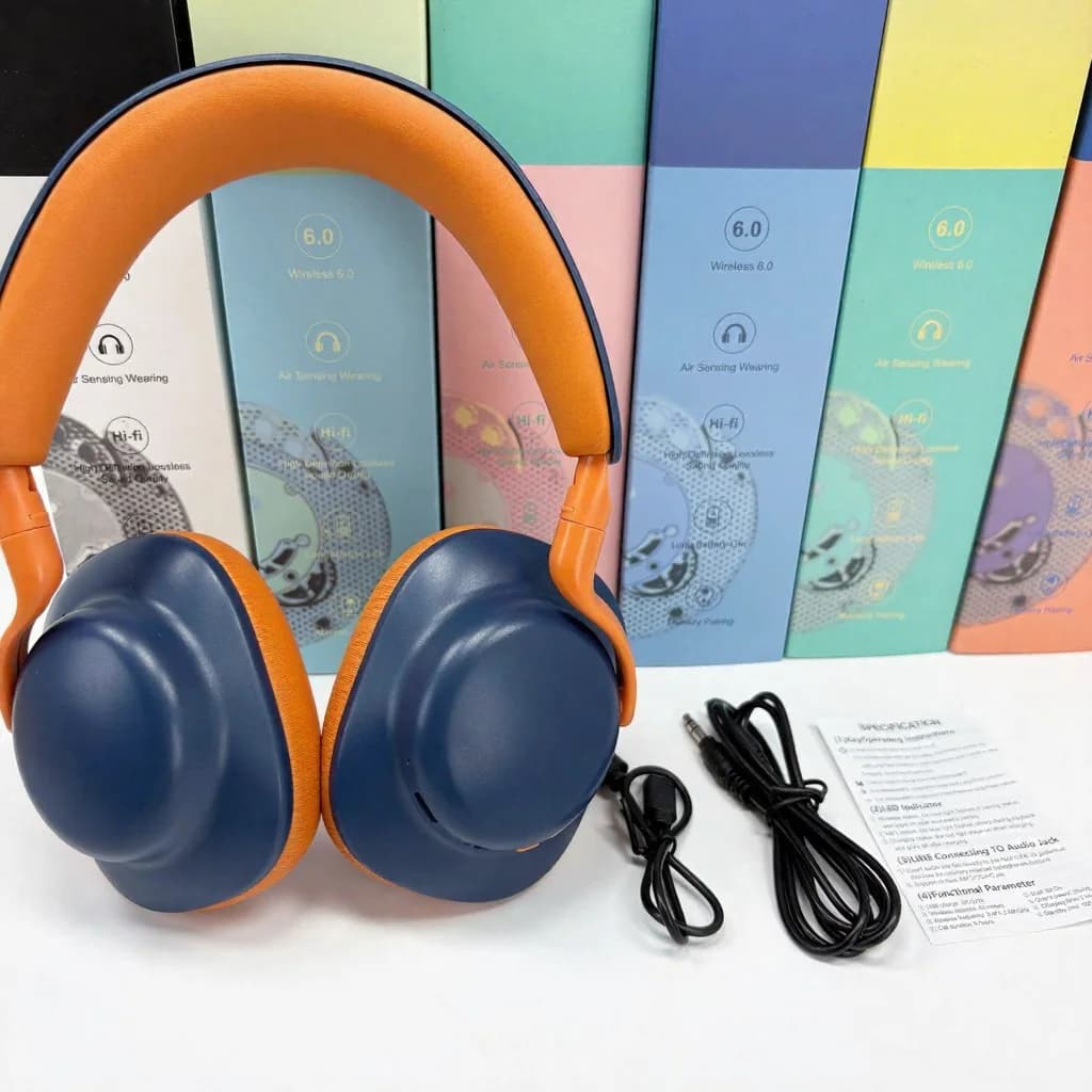 Tai nghe Bluetooth không dây chụp tai, đài FM, sạc Type-C