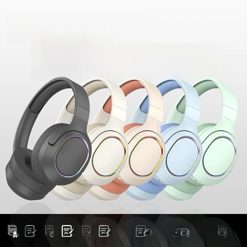 Tai nghe Bluetooth chụp tai không dây có đèn LED và Radio FM