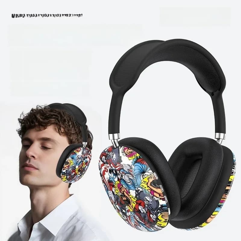 Tai nghe Bluetooth chụp tai họa tiết Graffiti, có Radio FM và khe thẻ TF