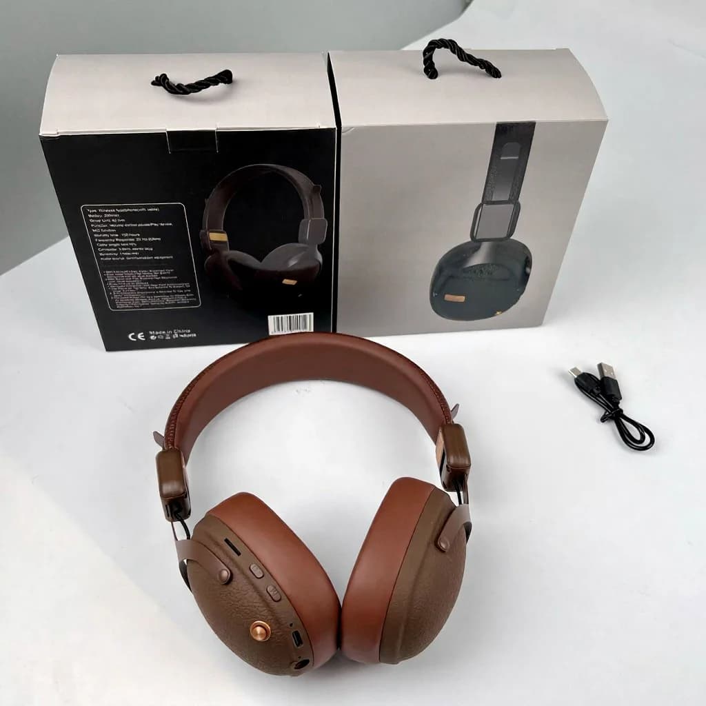 Tai nghe chụp tai không dây phong cách Retro, Bluetooth 5.4, pin lâu