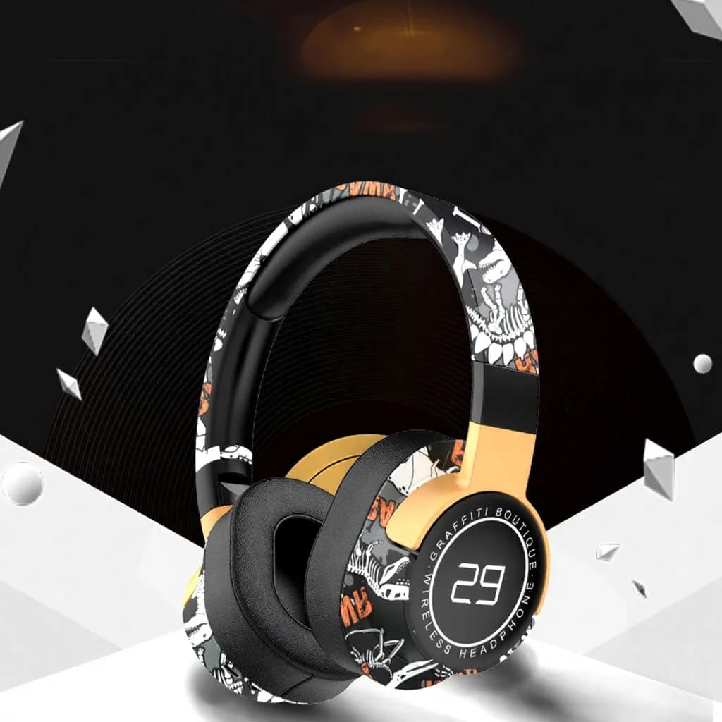 Tai nghe Bluetooth không dây chụp tai với radio FM và bass sâu