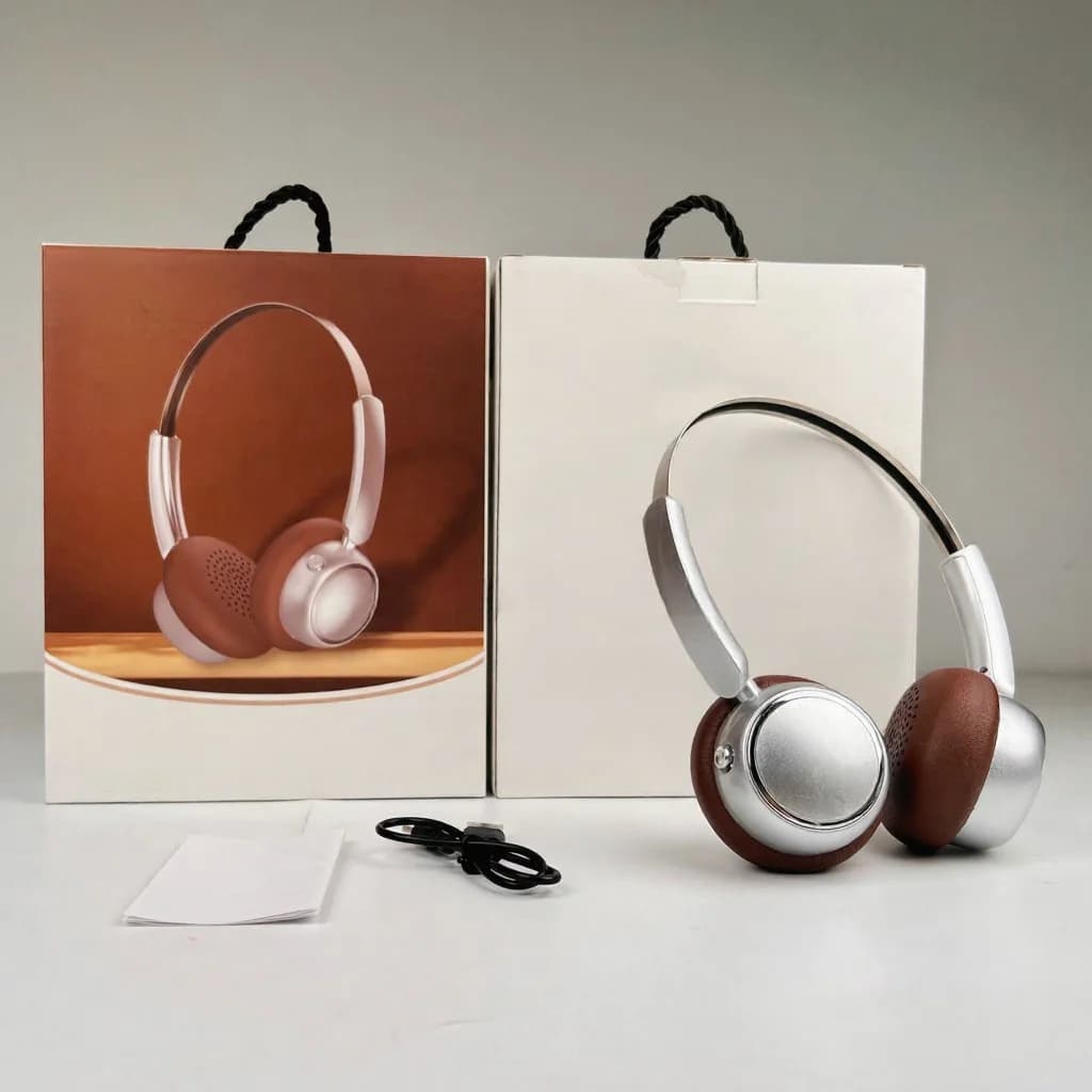 Tai nghe không dây chụp tai phong cách Retro, hỗ trợ Radio FM và Bluetooth 5.4