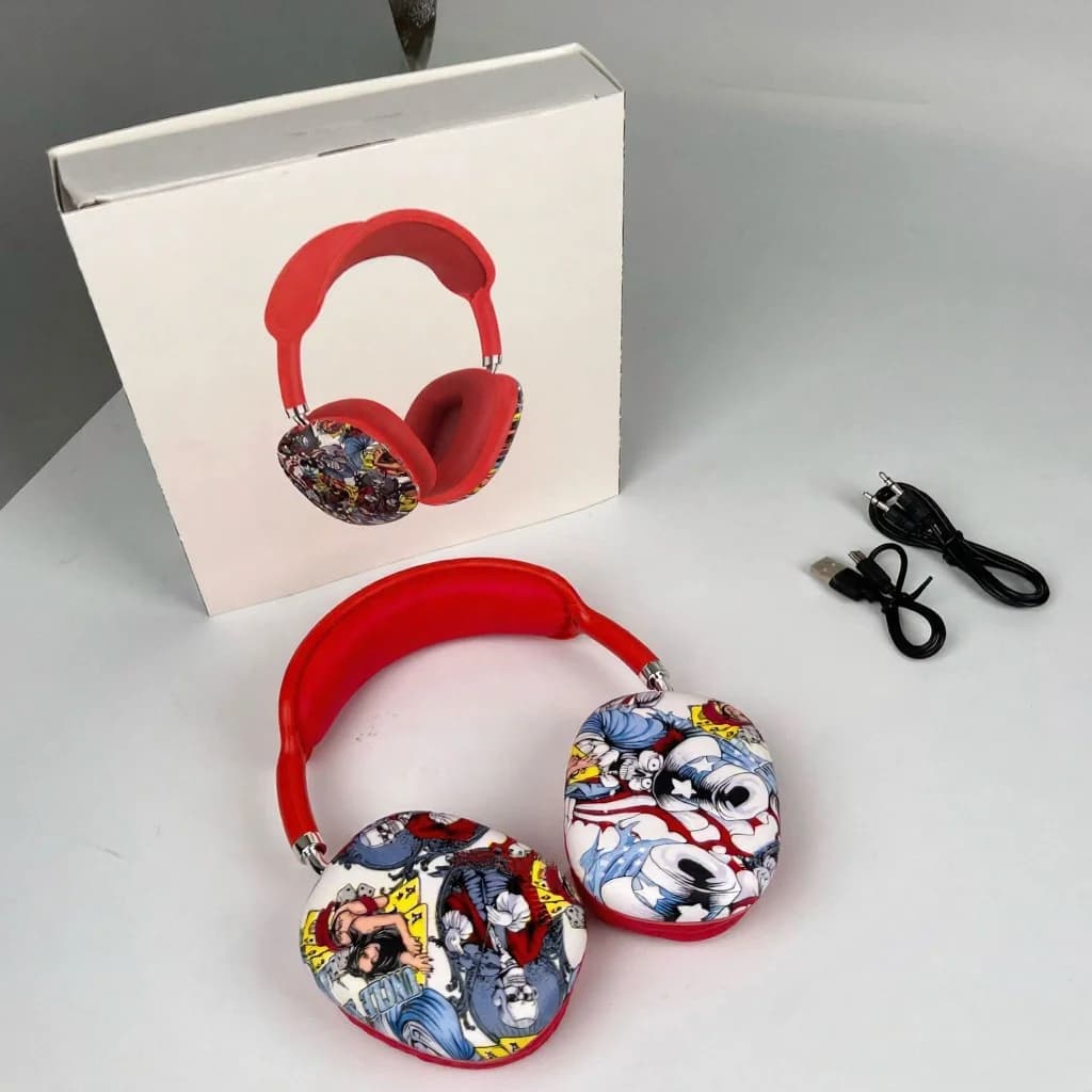 Tai nghe Bluetooth chụp tai họa tiết Graffiti, có Radio FM và khe thẻ TF