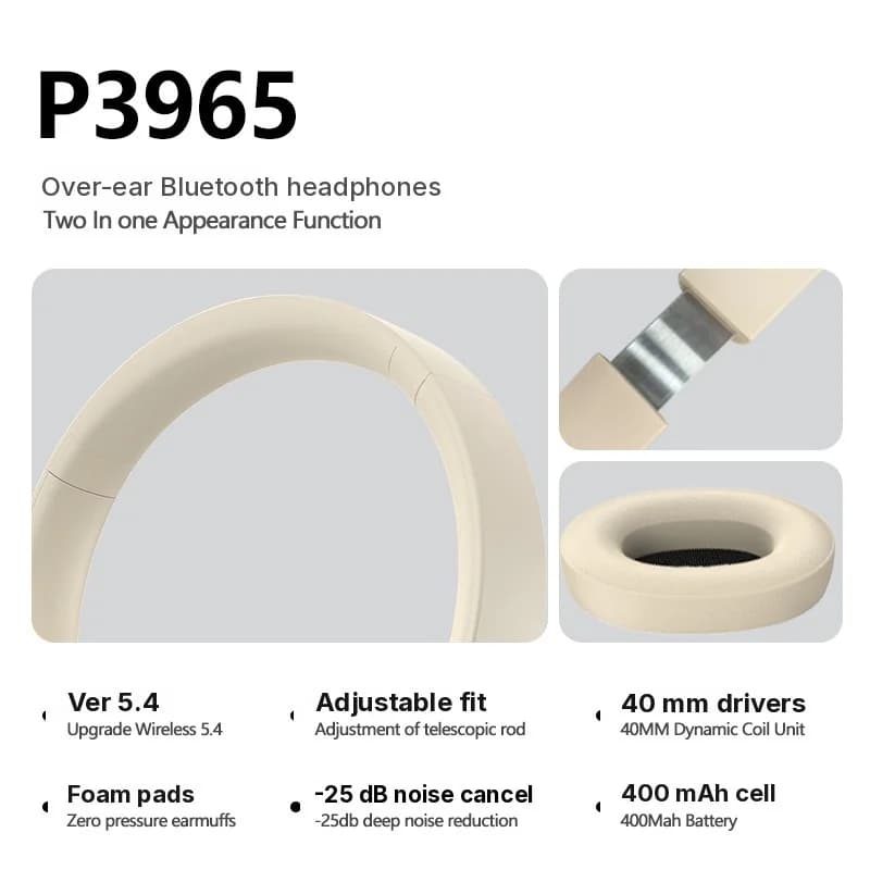 Tai nghe Bluetooth chụp tai không dây stereo chống ồn chủ động