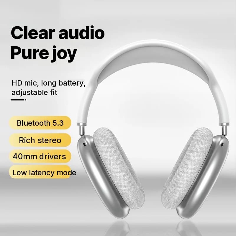 Tai nghe Bluetooth không dây chụp tai bass sâu, sạc Type-C