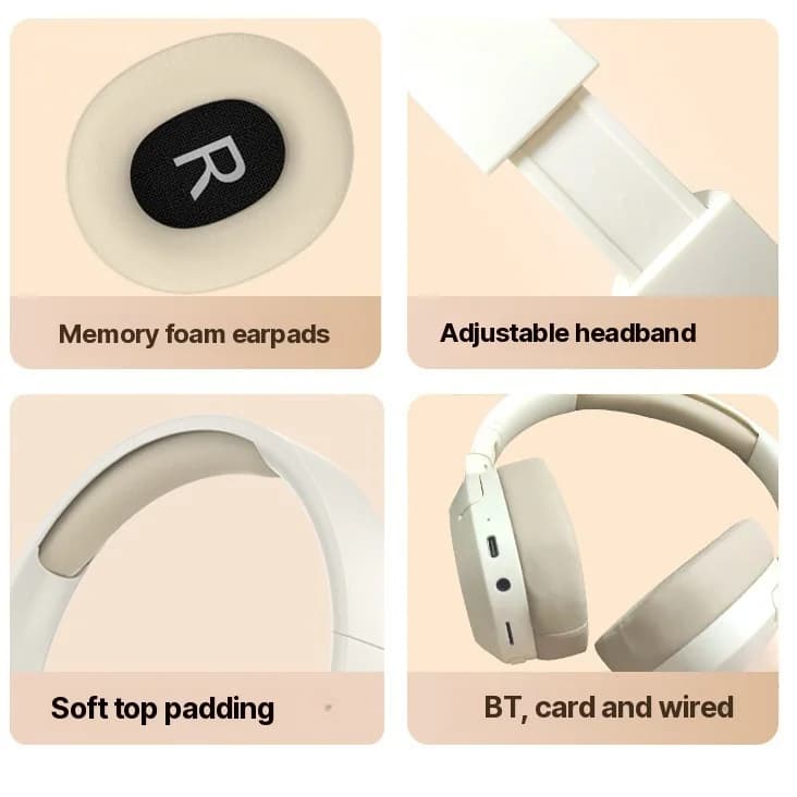 Tai nghe Bluetooth chụp tai, Bass mạnh, hỗ trợ AUX và thẻ TF