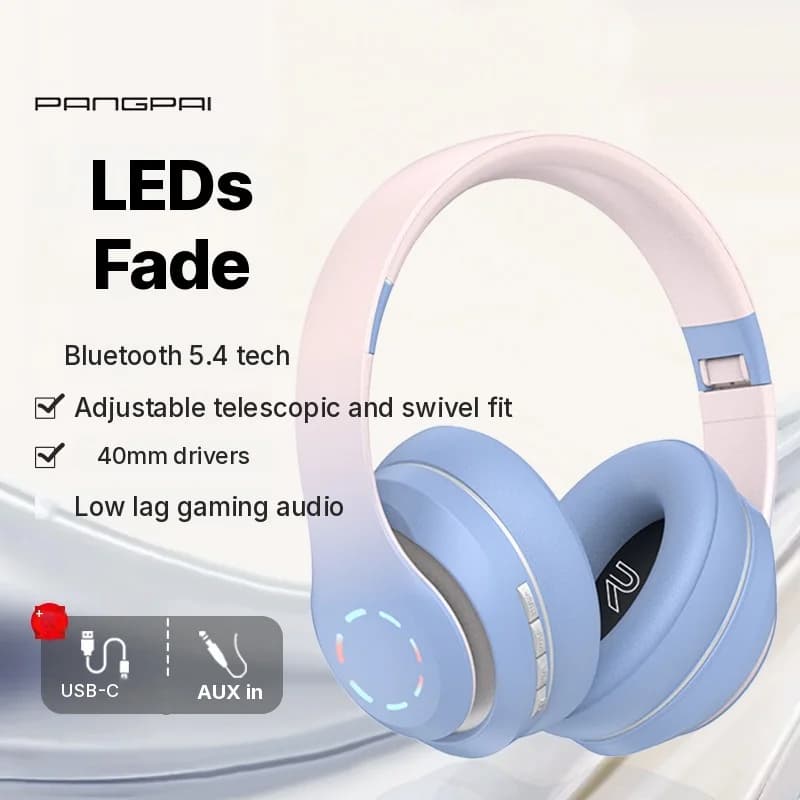 Tai nghe chụp tai không dây có đèn LED và Radio FM