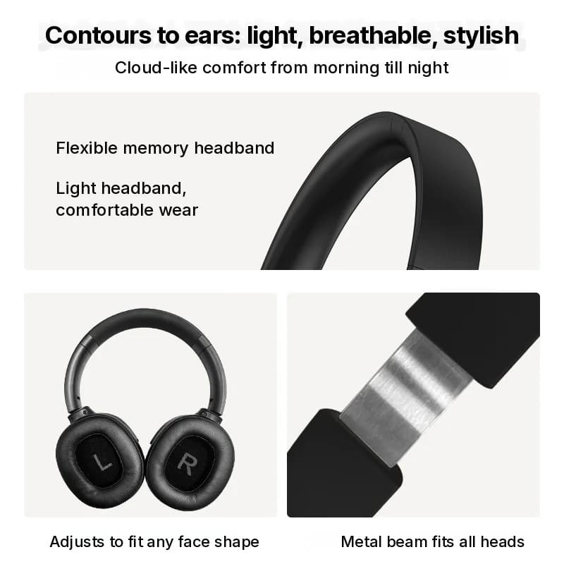 Tai nghe Bluetooth không dây chụp tai khử tiếng ồn chủ động, pin lâu