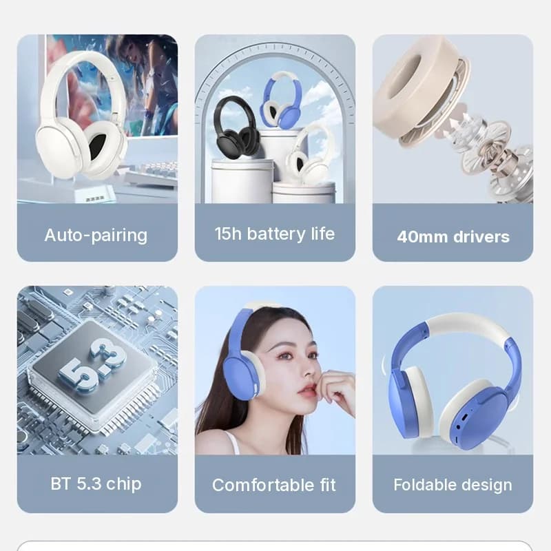 Tai nghe Bluetooth chụp tai không dây pin trâu