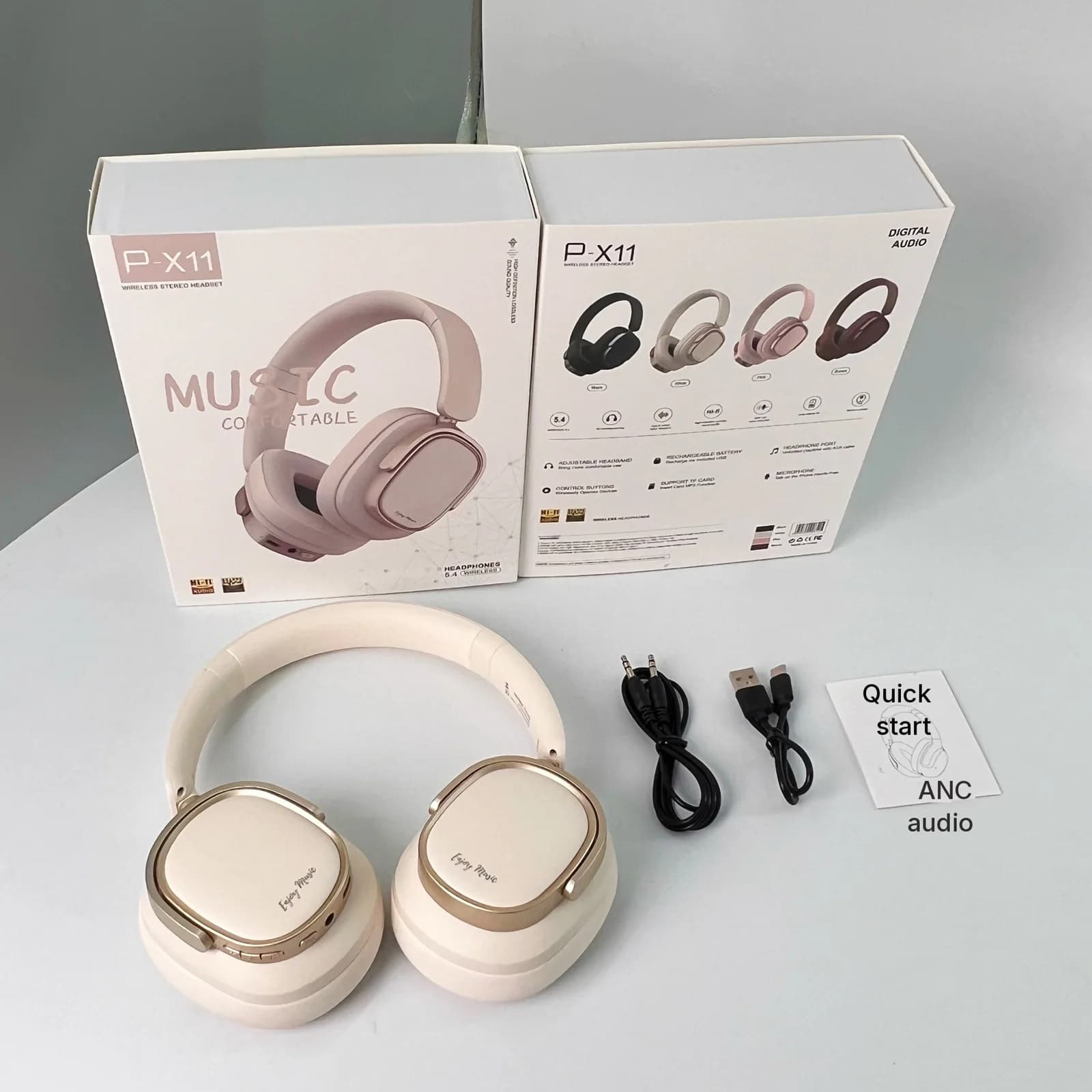 Tai nghe không dây chụp tai phong cách Retro chống ồn chủ động