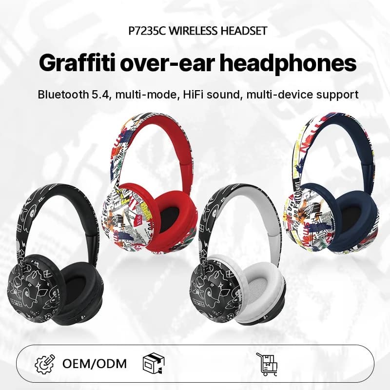 Tai nghe không dây chụp tai Bluetooth 5.4, khe cắm thẻ TF