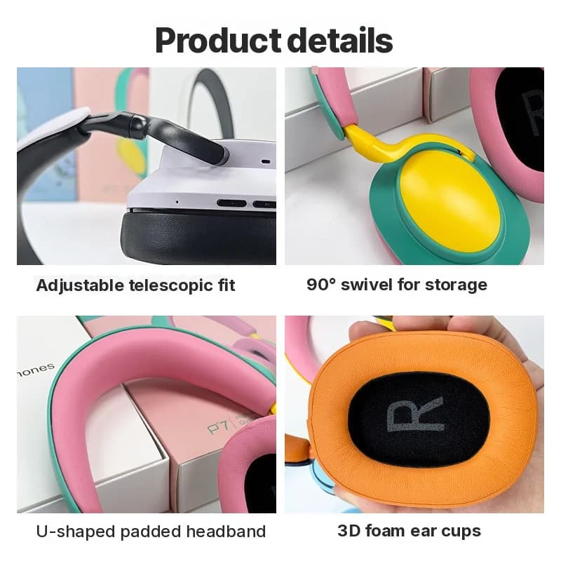 Tai nghe Bluetooth chụp tai không dây có mic, Radio FM, Type-C