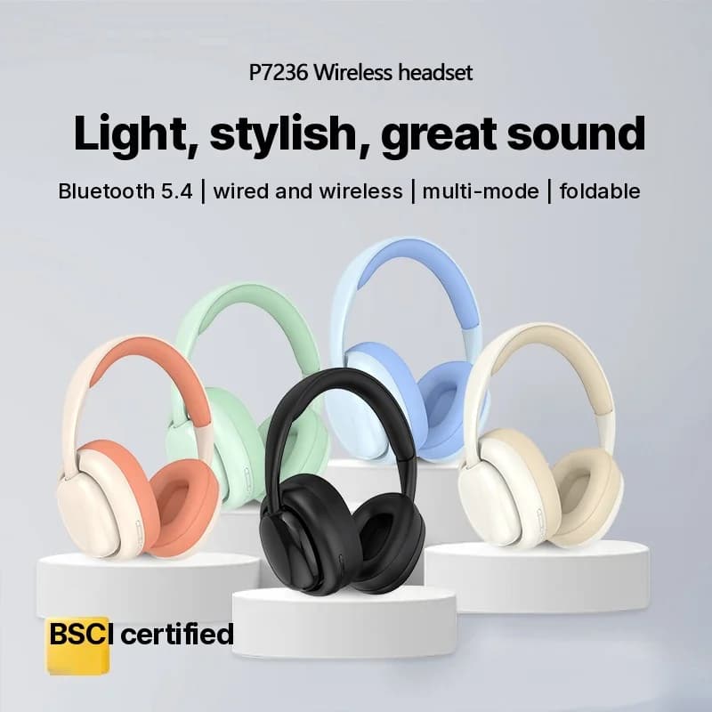 Tai nghe Bluetooth chụp tai không dây, hỗ trợ FM và thẻ TF