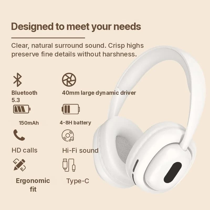 Tai nghe Bluetooth chụp tai, hỗ trợ Radio FM và khe cắm thẻ TF