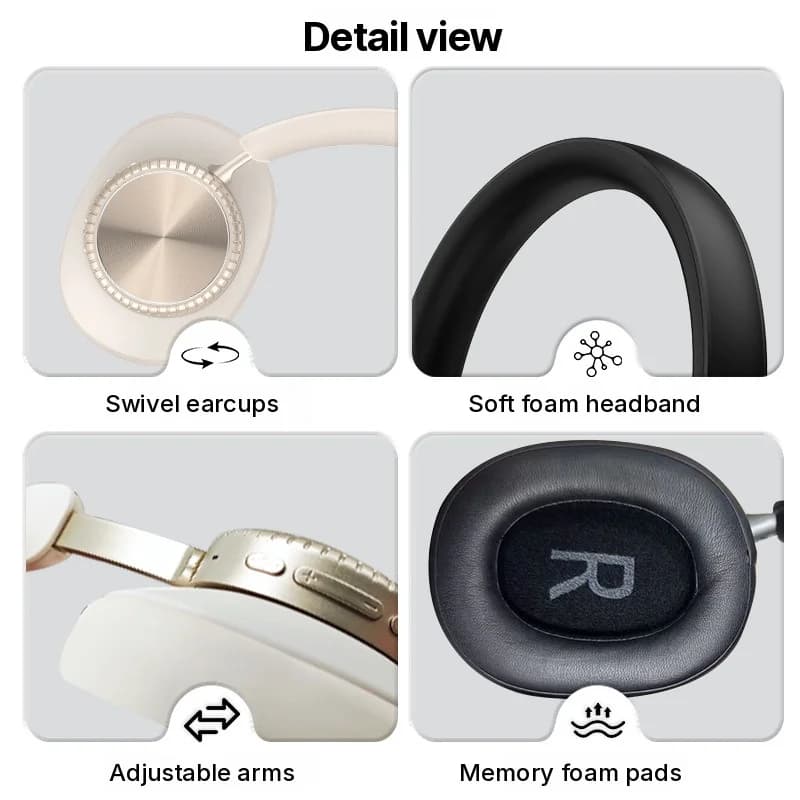 Tai nghe Bluetooth chụp tai không dây chống ồn, kèm hộp đựng