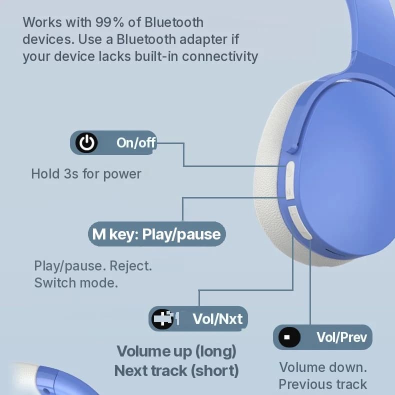 Tai nghe Bluetooth chụp tai không dây pin trâu