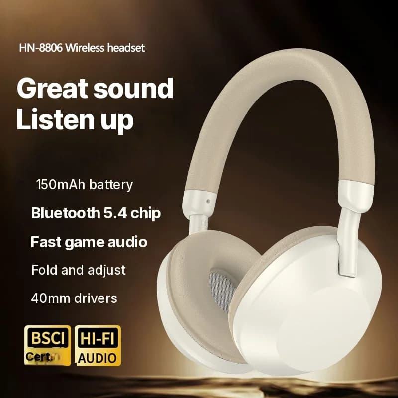 Tai nghe chụp tai không dây với Radio FM và Bluetooth 5.4