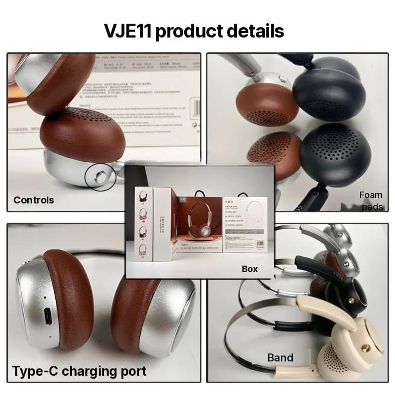 Tai nghe không dây chụp tai phong cách Retro, hỗ trợ Radio FM và Bluetooth 5.4