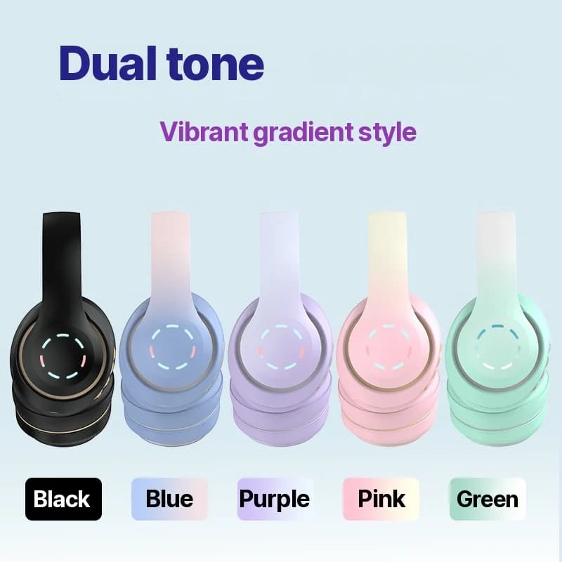 Tai nghe chụp tai không dây có đèn LED và Radio FM