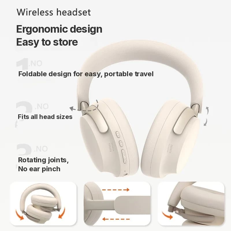 Tai nghe Bluetooth chụp tai không dây, sạc Type-C, âm thanh stereo