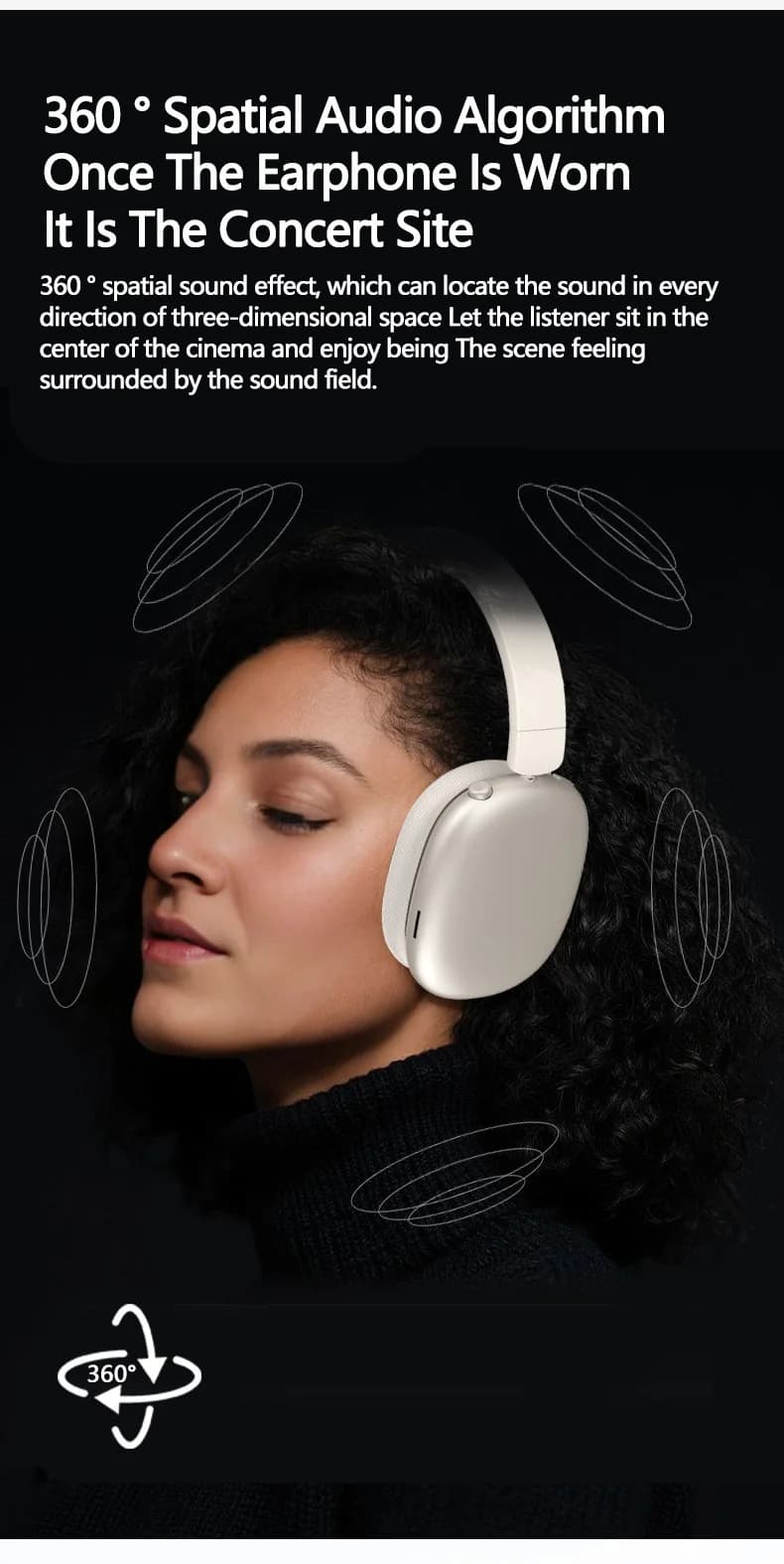 Tai nghe Bluetooth không dây chống ồn chủ động (ANC) có mic
