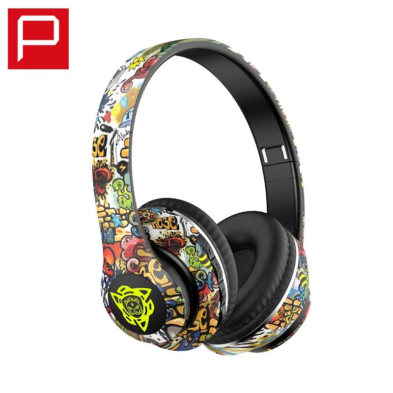 Tai nghe Bluetooth không dây chụp tai, thiết kế Graffiti gấp gọn