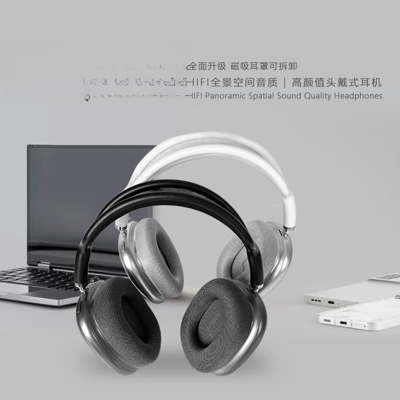 Tai nghe không dây chụp tai có ốp tai nam châm và band đô lưới